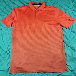 Nike Golf Tour Performance Mens Medium Orange Wildcat Golf Club Polo Causal